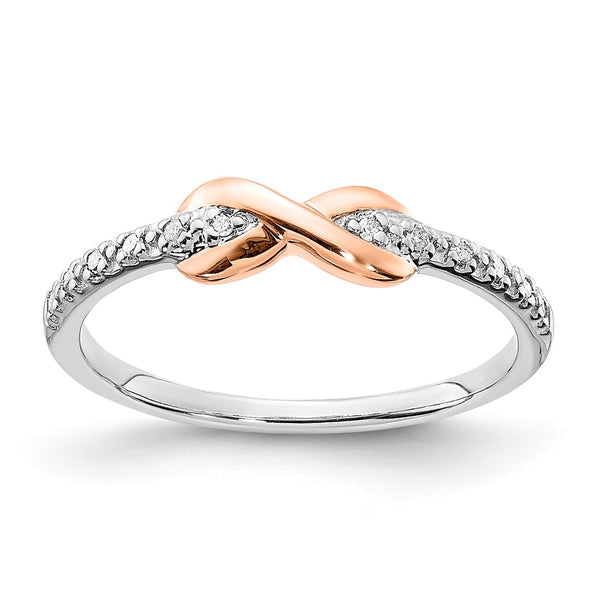 10K Two-Tone Diamond Ring with Sterling Silver Accent