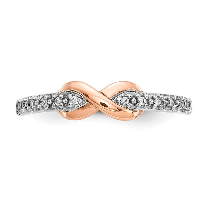 Shop 10K Two-Tone Infinity Diamond Ring in Sterling Silver - Stylish Value!-4