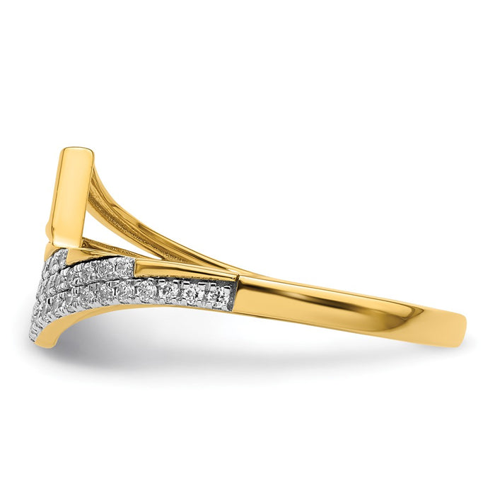 Exclusive 14K Gold Polished Diamond Geometric Statement Ring - Stylish Value-3