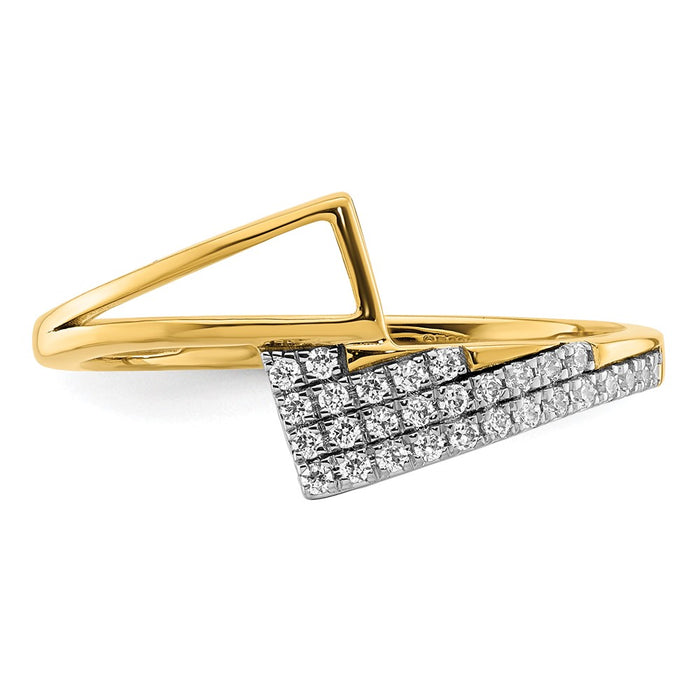 Exclusive 14K Gold Polished Diamond Geometric Statement Ring - Stylish Value-4