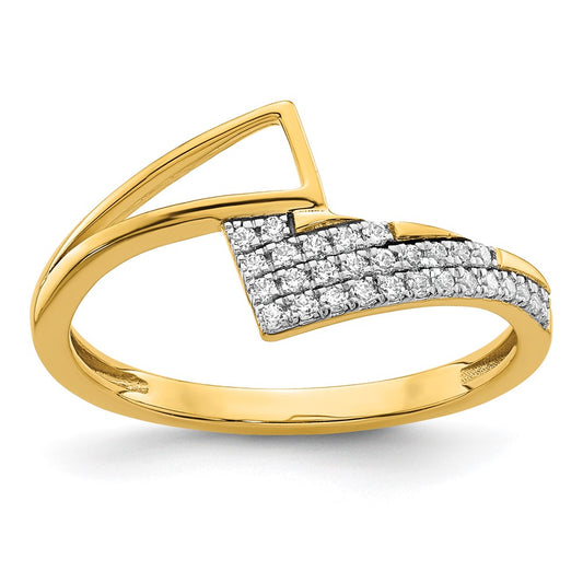 Exclusive 14K Gold Polished Diamond Geometric Statement Ring - Stylish Value