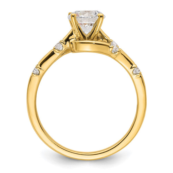 14K Gold Diamond Bypass Semi-Mount Engagement Ring
