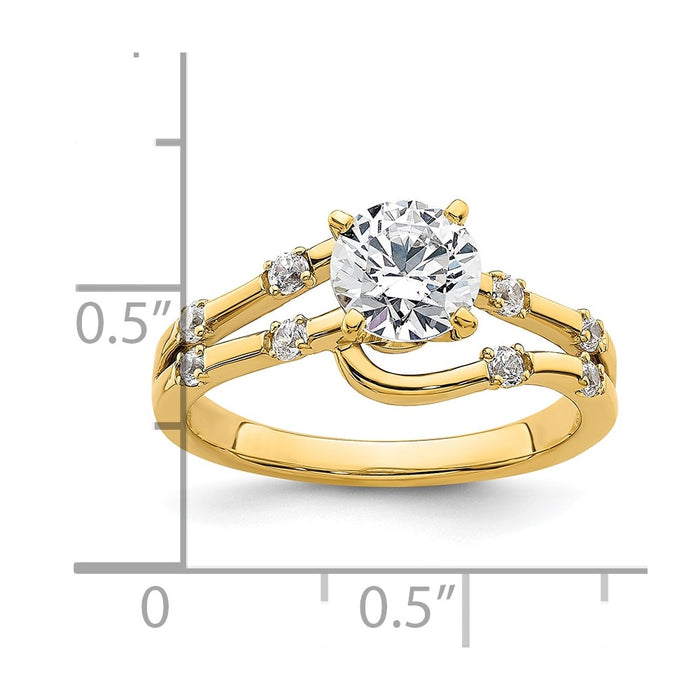 Buy Stylish 14K Gold Diamond Bypass Semi-Mount Engagement Ring - Luxury Value-6