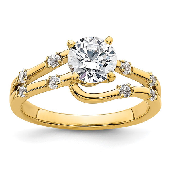 14K Gold Diamond Bypass Semi-Mount Engagement Ring