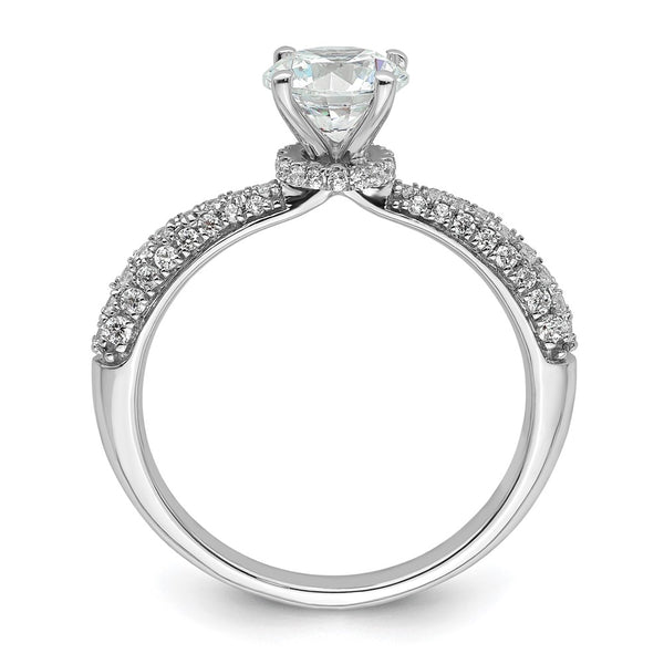 14K White Gold Hidden Halo Diamond Semi-Mount Ring - 1.0 Carat