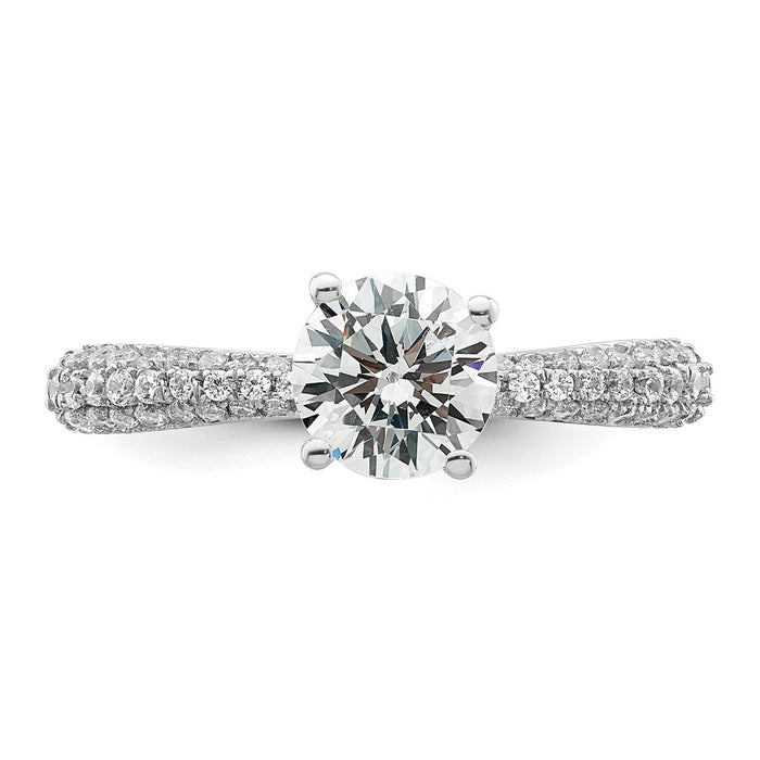 Buy Stylish 14K White Gold Hidden Halo Diamond Semi-Mount Ring | 1.0 Carat-4