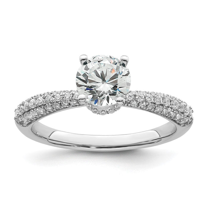 Buy Stylish 14K White Gold Hidden Halo Diamond Semi-Mount Ring | 1.0 Carat-1