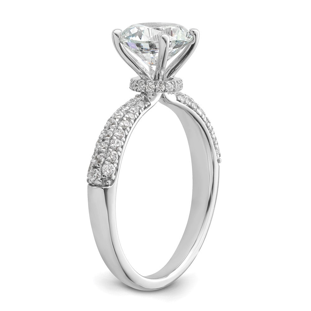 Buy Exclusive 14K White Gold Diamond Semi-Mount Ring with Hidden Halo