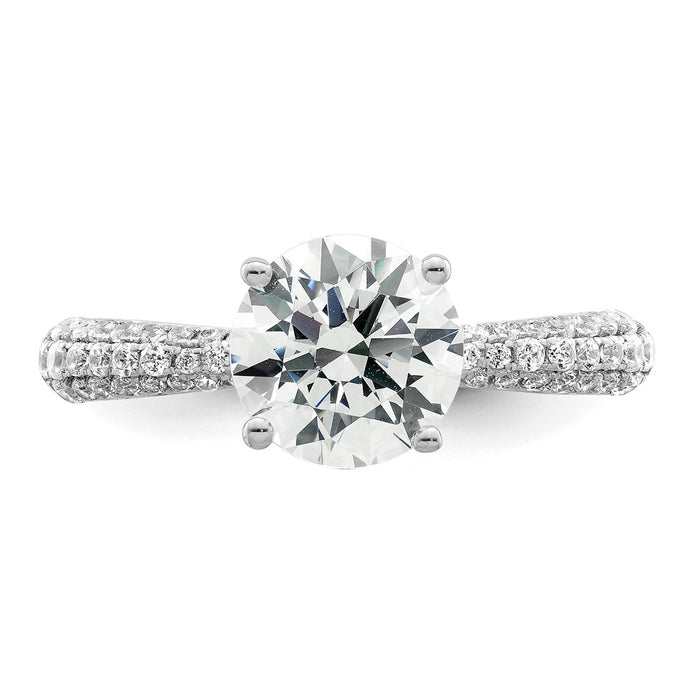 Buy Exclusive 14K White Gold Hidden Halo Diamond Semi-Mount Ring - Luxury Style-4