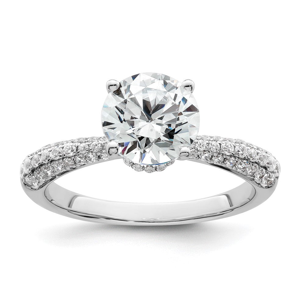 Buy Exclusive 14K White Gold Hidden Halo Diamond Semi-Mount Ring - Luxury Style