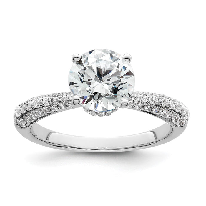 Buy Exclusive 14K White Gold Hidden Halo Diamond Semi-Mount Ring - Luxury Style-1