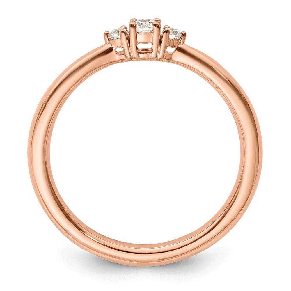 Buy Stylish 14K Rose Gold Three-Stone Diamond Engagement Ring - Luxury Design