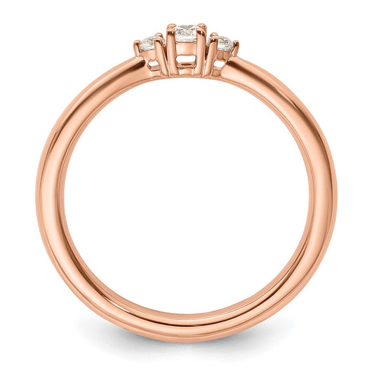 Buy Stylish 14K Rose Gold Three-Stone Diamond Engagement Ring - Luxury Design
