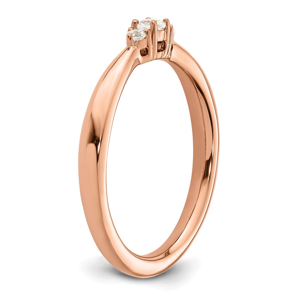 Buy Stylish 14K Rose Gold Three-Stone Diamond Engagement Ring - Luxury Design