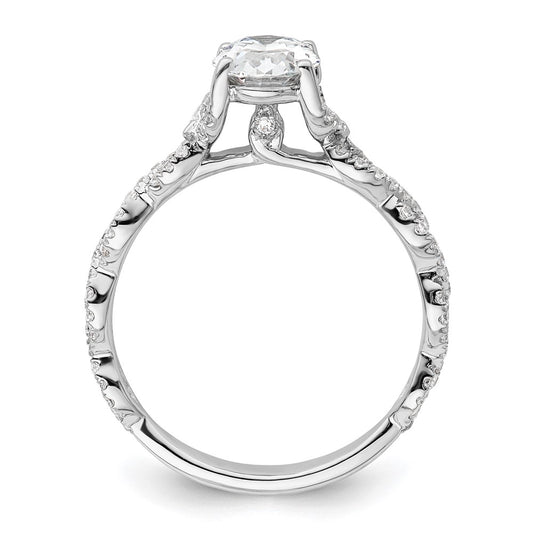 Buy 14K White Gold Criss-Cross Oval Diamond Semi-Mount Ring | Stylish Design