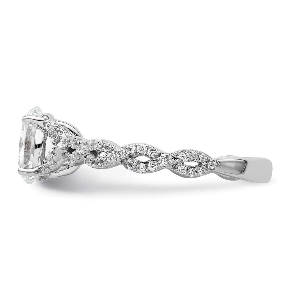 Buy 14K White Gold Criss-Cross Oval Diamond Semi-Mount Ring | Stylish Design