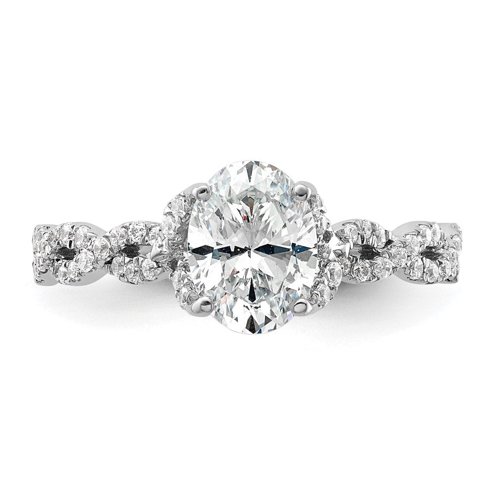 Buy 14K White Gold Criss-Cross Oval Diamond Semi-Mount Ring | Stylish Design