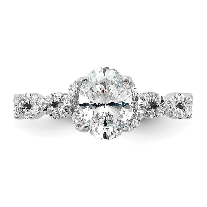 Buy 14K White Gold Criss-Cross Oval Diamond Semi-Mount Ring | Stylish Design-4