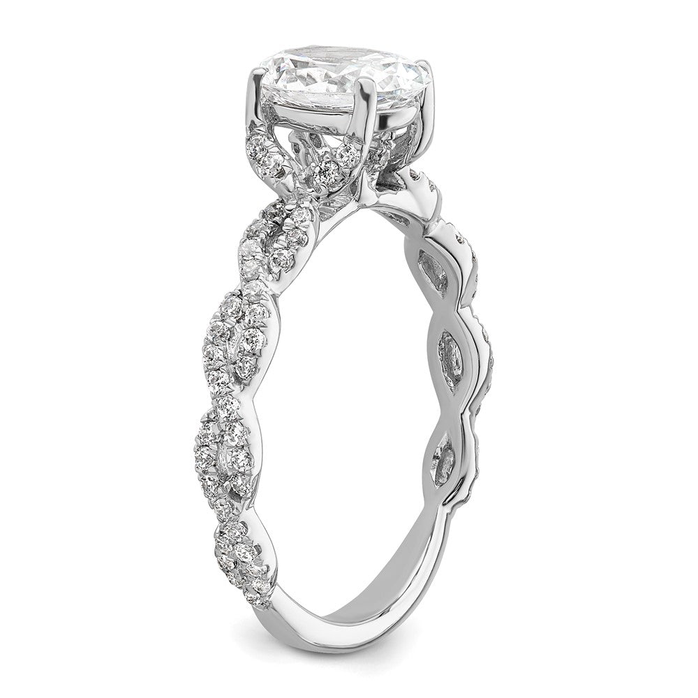 Buy 14K White Gold Criss-Cross Oval Diamond Semi-Mount Ring | Stylish Design