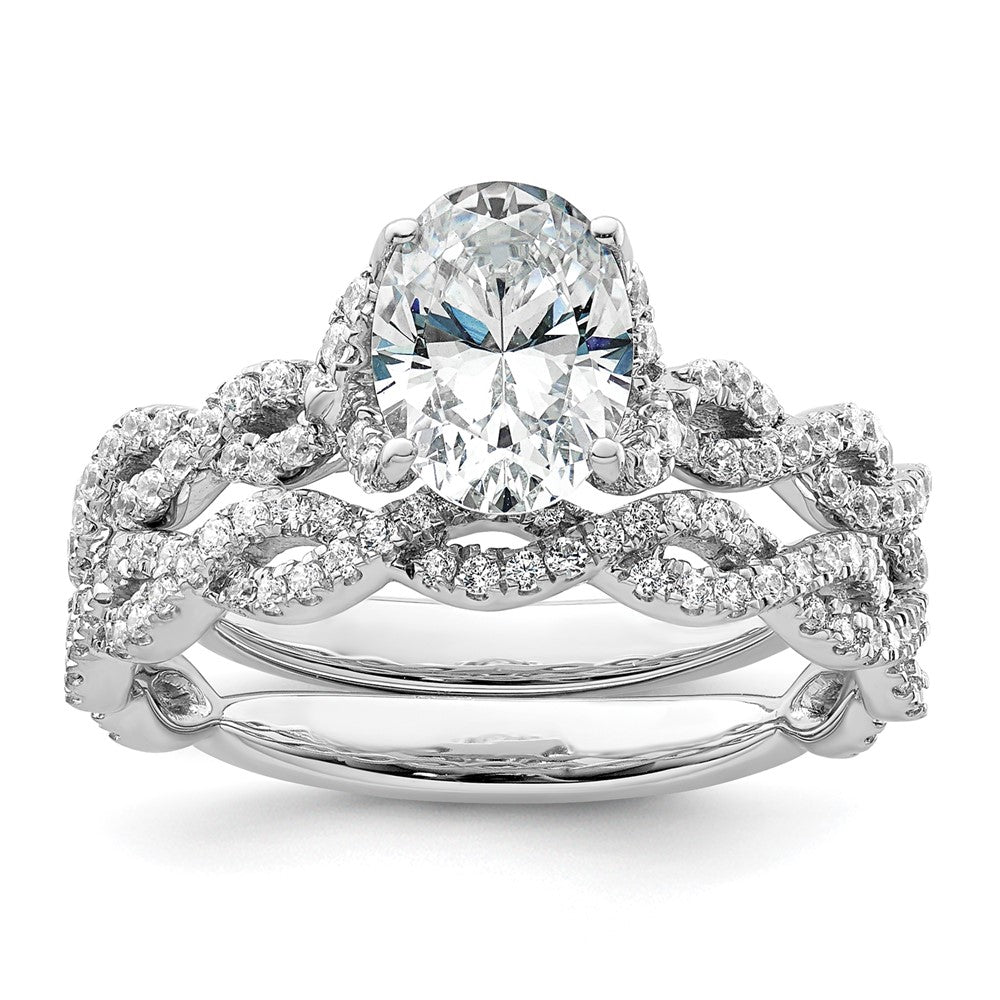 Buy 14K White Gold Criss-Cross Oval Diamond Semi-Mount Ring | Stylish Design