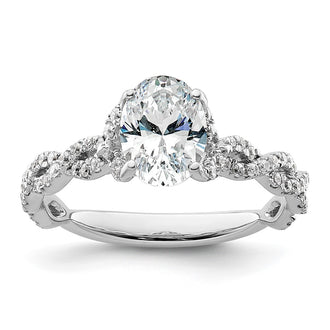 Buy 14K White Gold Criss-Cross Oval Diamond Semi-Mount Ring | Stylish Design