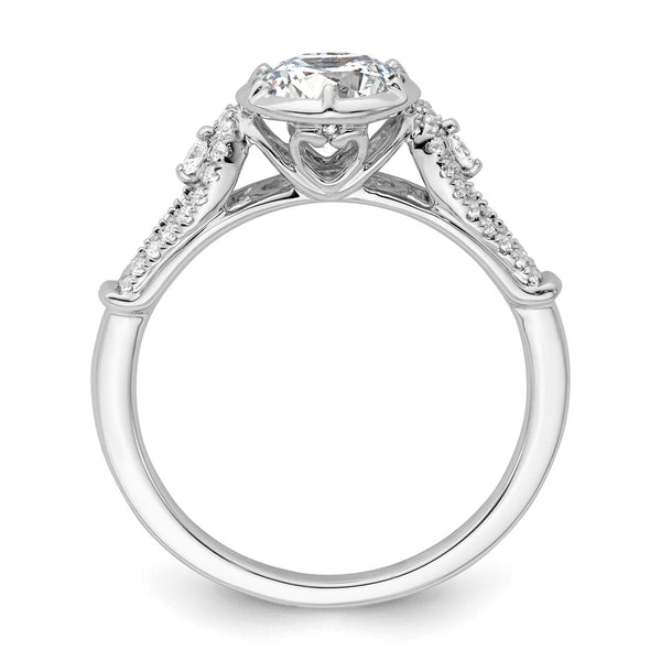14K White Gold Semi-Mount Engagement Ring with Diamonds