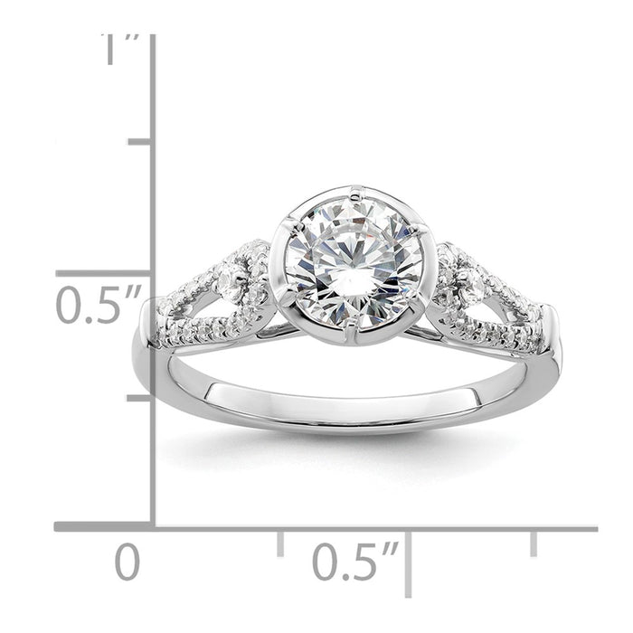 High-Quality 14K White Gold Semi-Mount Engagement Ring with Diamonds - Luxury Value!-7