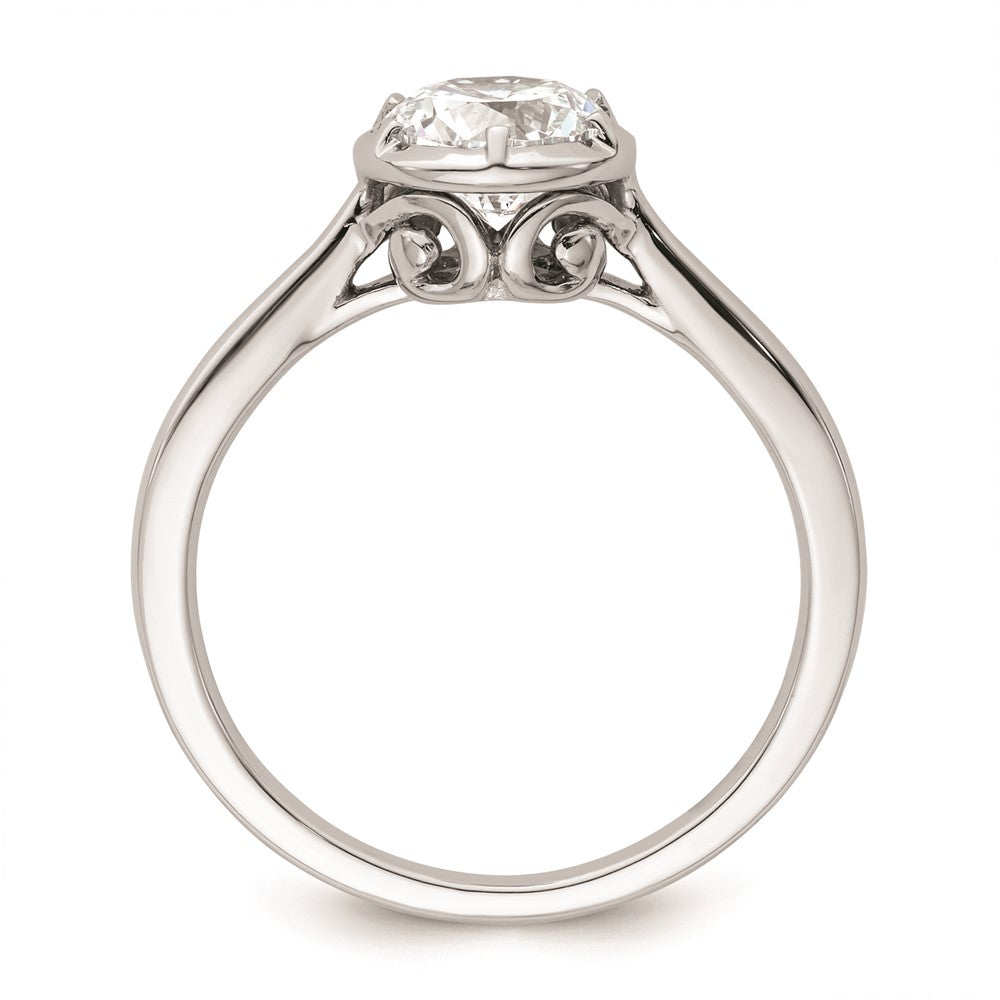 High-Quality 14K White Gold Round Bezel Set Solitaire Engagement Ring - Stylish Value