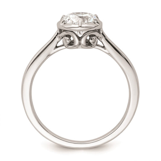 High-Quality 14K White Gold Round Bezel Set Solitaire Engagement Ring - Stylish Value
