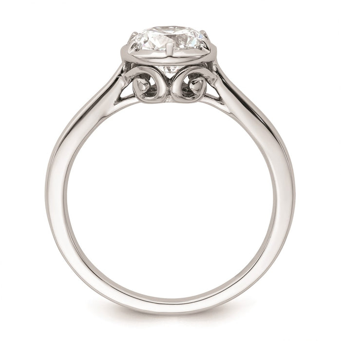 High-Quality 14K White Gold Round Bezel Set Solitaire Engagement Ring - Stylish Value-2