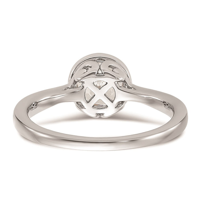 High-Quality 14K White Gold Round Bezel Set Solitaire Engagement Ring - Stylish Value-5