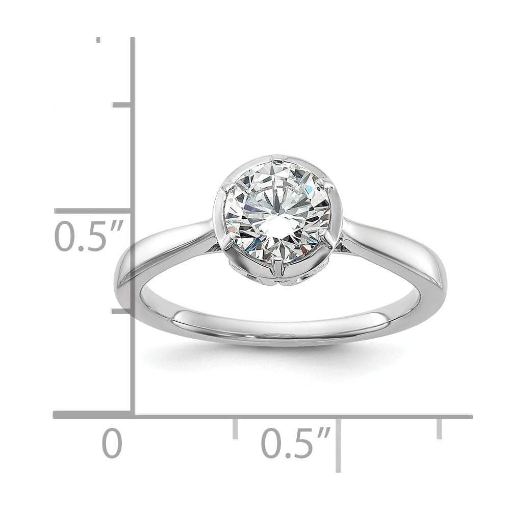 High-Quality 14K White Gold Round Bezel Set Solitaire Engagement Ring - Stylish Value