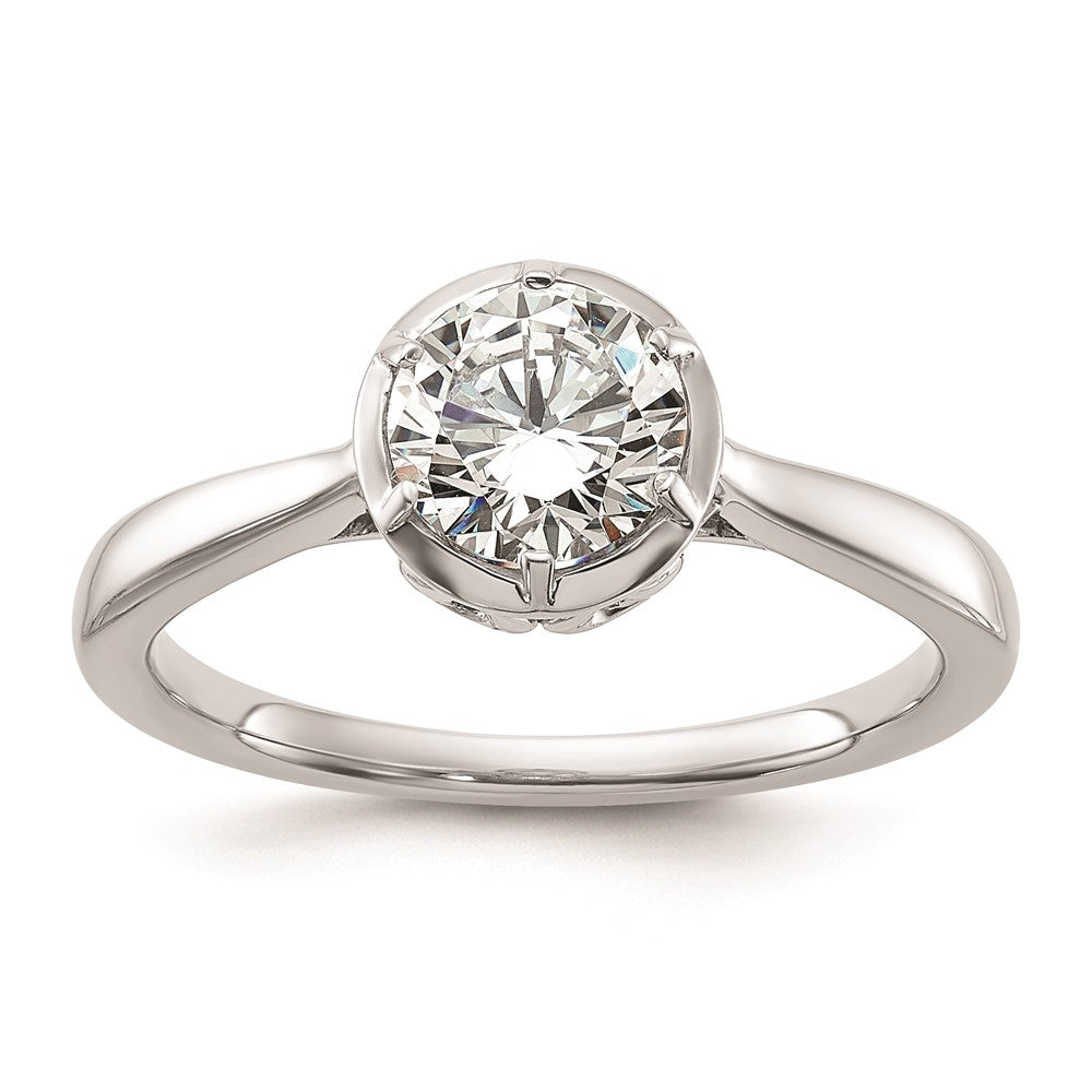 High-Quality 14K White Gold Round Bezel Set Solitaire Engagement Ring - Stylish Value