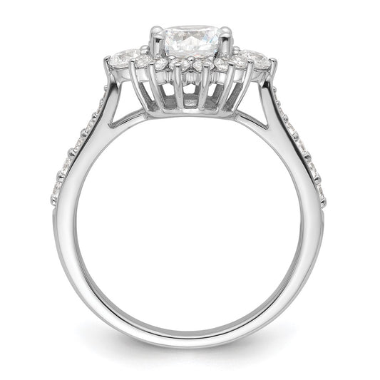 Buy 14K White Gold Round Halo Diamond Semi-Mount Ring Setting | Luxury Design