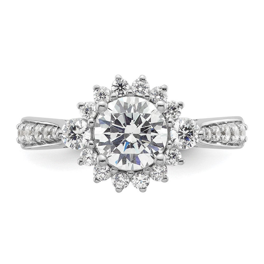 Buy 14K White Gold Round Halo Diamond Semi-Mount Ring Setting | Luxury Design