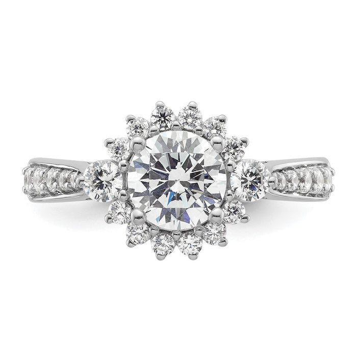 Buy 14K White Gold Round Halo Diamond Semi-Mount Ring Setting | Luxury Design-4