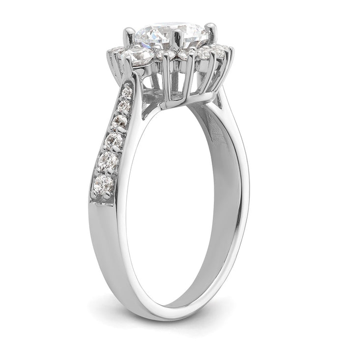 Buy 14K White Gold Round Halo Diamond Semi-Mount Ring Setting | Luxury Design-6