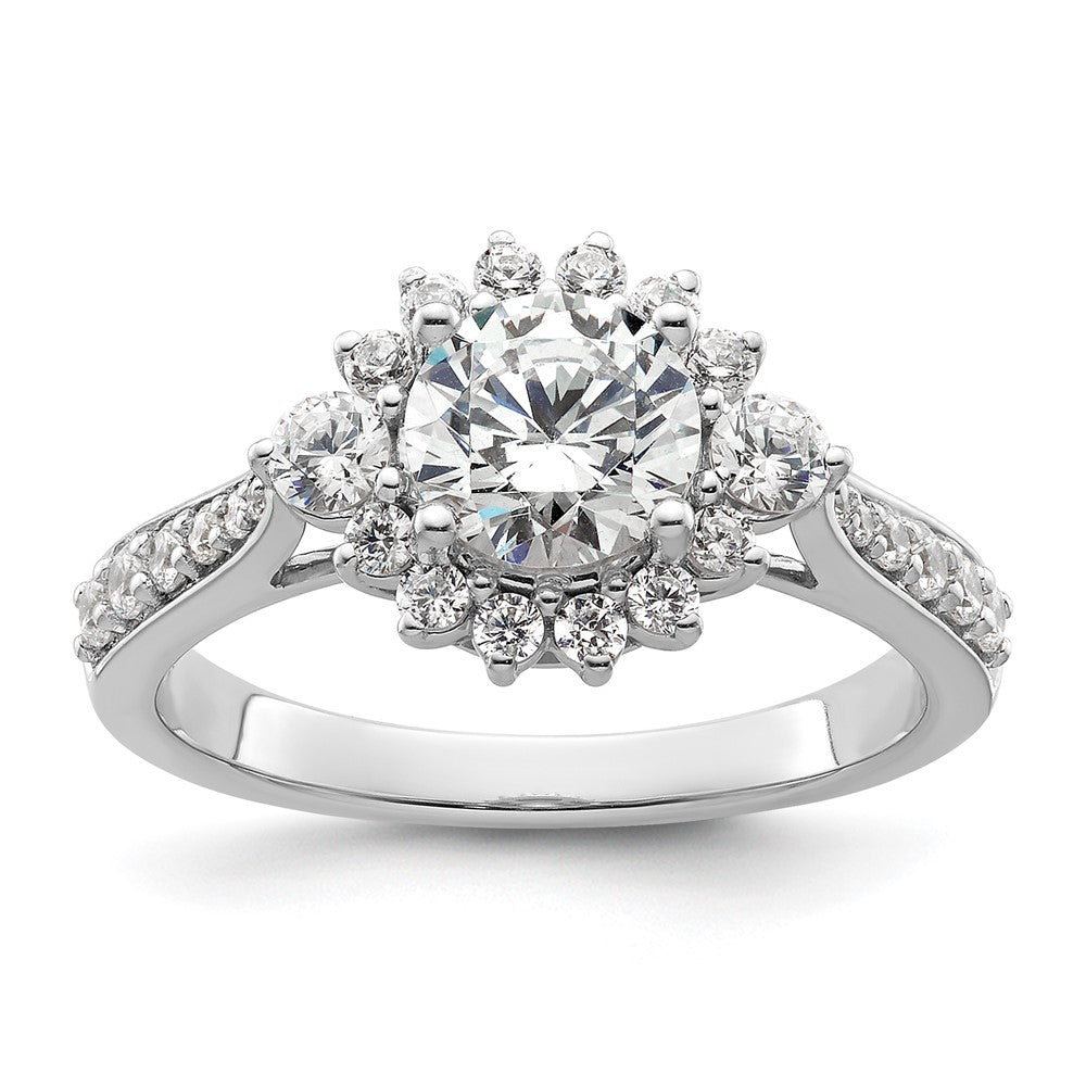 Buy 14K White Gold Round Halo Diamond Semi-Mount Ring Setting | Luxury Design