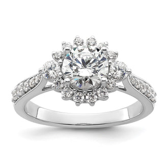 Buy 14K White Gold Round Halo Diamond Semi-Mount Ring Setting | Luxury Design