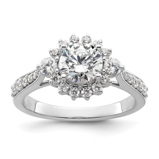 Buy 14K White Gold Round Halo Diamond Semi-Mount Ring Setting | Luxury Design