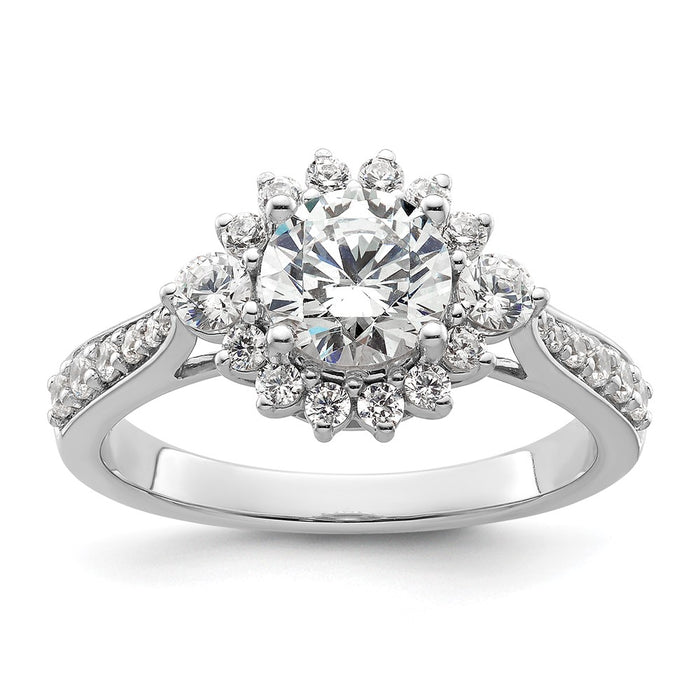 Buy 14K White Gold Round Halo Diamond Semi-Mount Ring Setting | Luxury Design-1