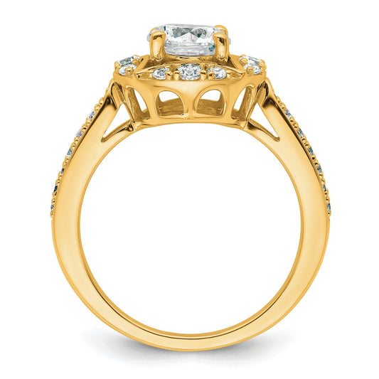 Buy 14K Vintage Round Halo Diamond Semi-Mount Engagement Ring - Stylish Value
