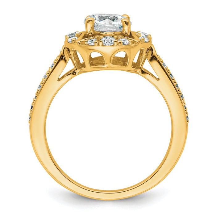 Buy 14K Vintage Round Halo Diamond Semi-Mount Engagement Ring - Stylish Value-2