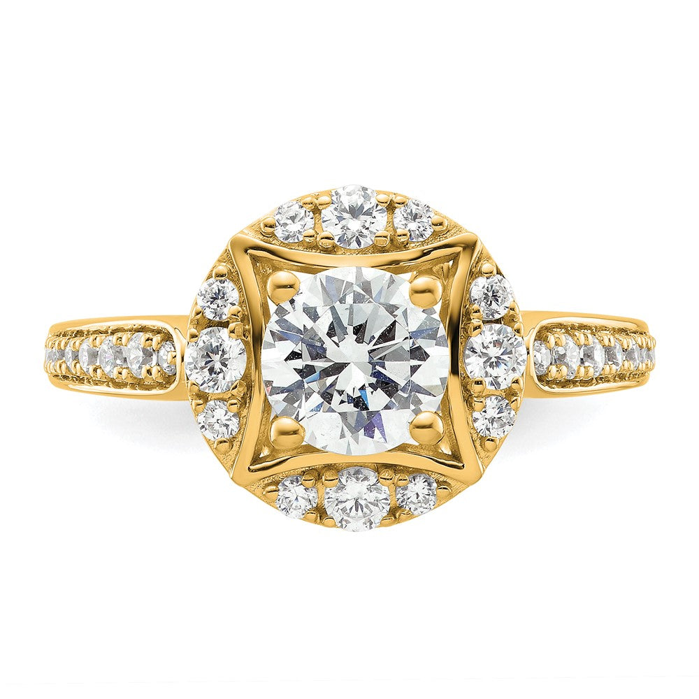 Buy 14K Vintage Round Halo Diamond Semi-Mount Engagement Ring - Stylish Value