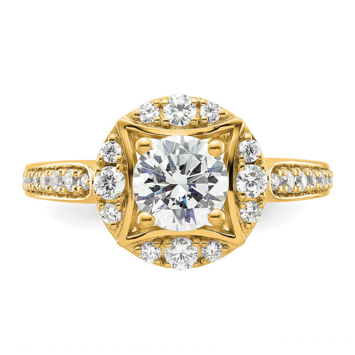 Buy 14K Vintage Round Halo Diamond Semi-Mount Engagement Ring - Stylish Value-4
