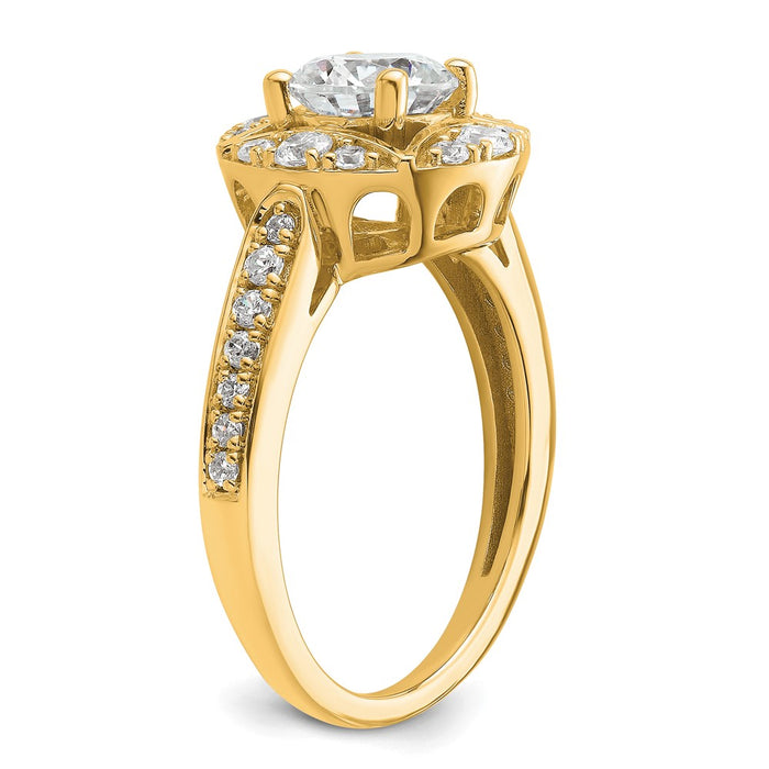 Buy 14K Vintage Round Halo Diamond Semi-Mount Engagement Ring - Stylish Value-6