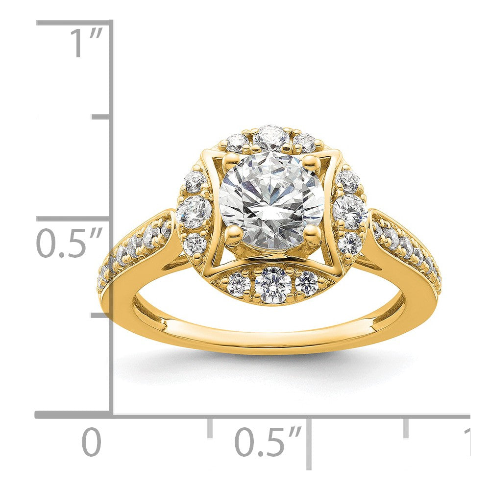 Buy 14K Vintage Round Halo Diamond Semi-Mount Engagement Ring - Stylish Value