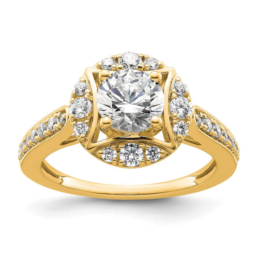 Buy 14K Vintage Round Halo Diamond Semi-Mount Engagement Ring - Stylish Value