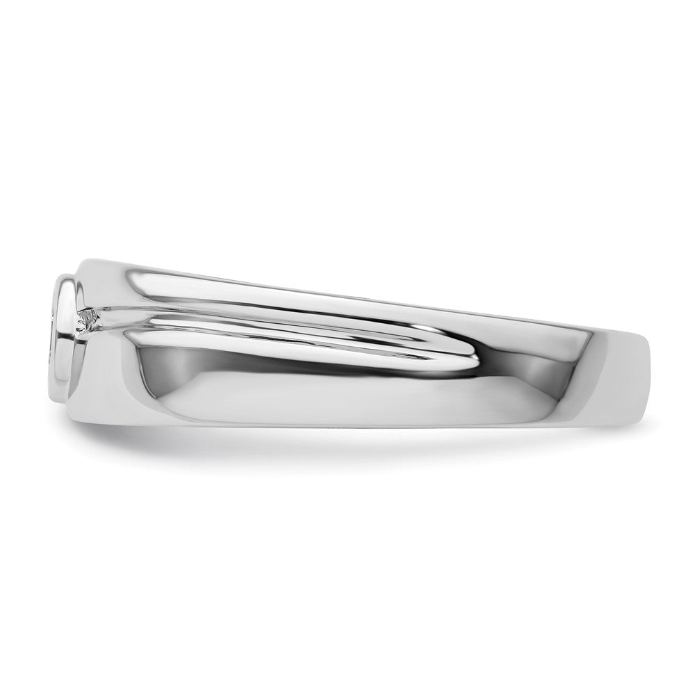 Buy Stylish 14K White Gold Men's Wedding Band - 8mm with Diamond Accents