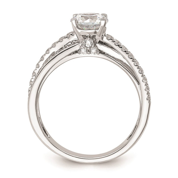 14K White Gold Hidden Three-Stone Diamond Engagement Ring